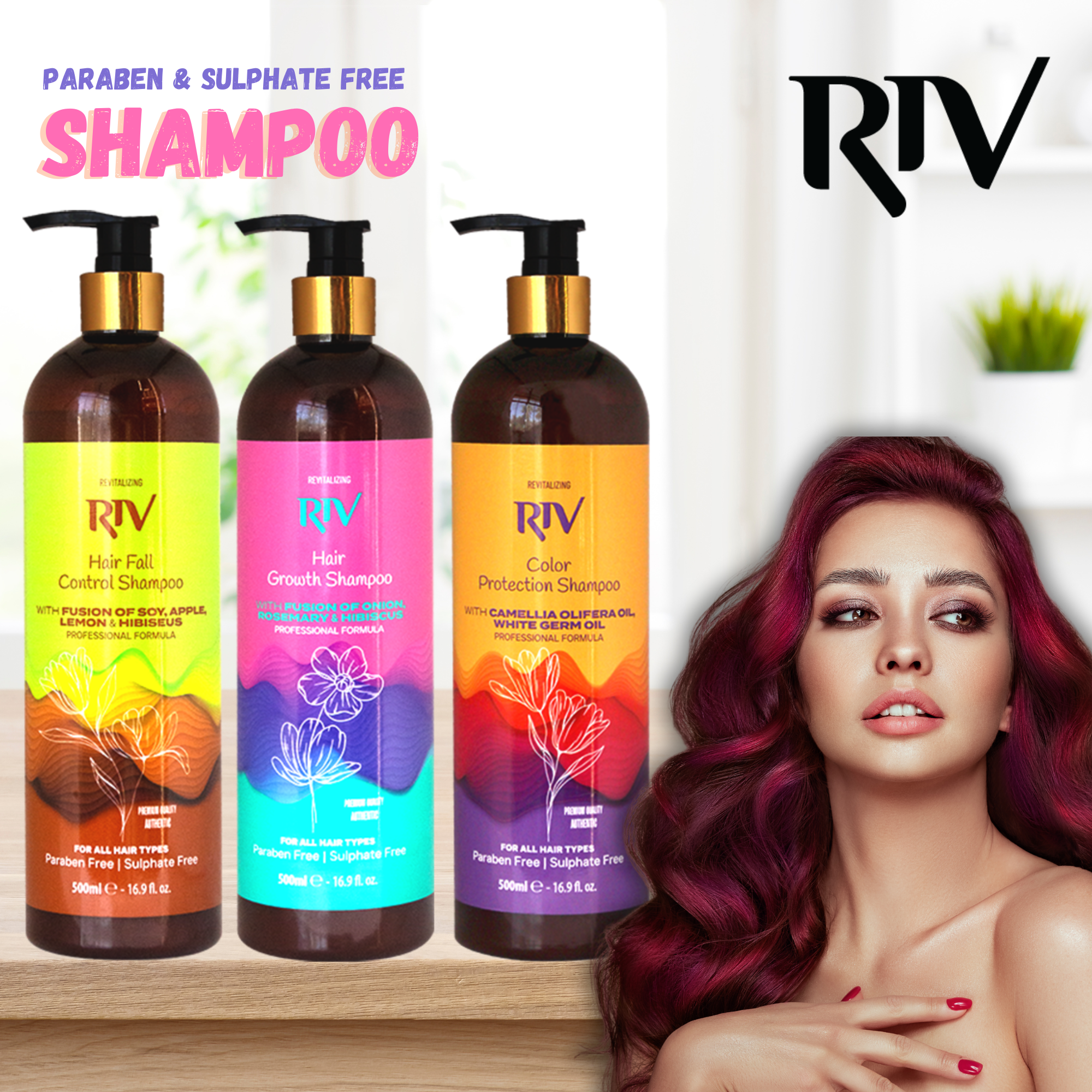 RIV 500 ml Paraben & Sulphate Free Shampoo Banner